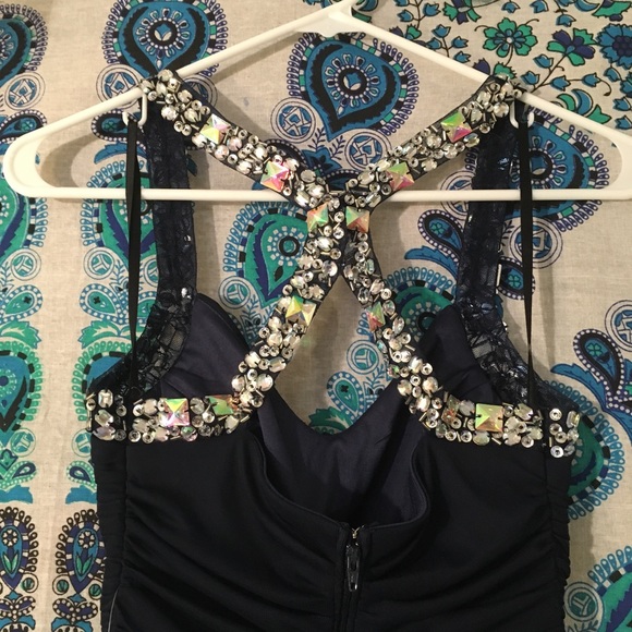 Navy Prom Dress size 1 - Picture 3 of 5